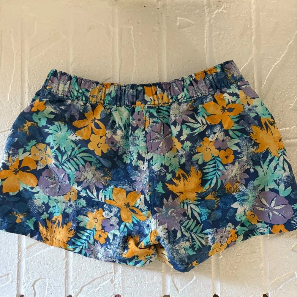 Floral Tropical Print Women's Shorts - Navy & Yellow